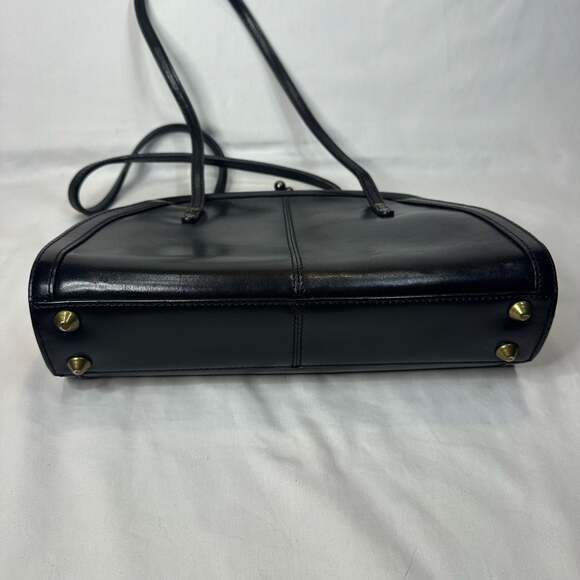 Fossil Forever Vintage Black Leather Kiss-Lock Shoulder Bag - Picture 4 of 10